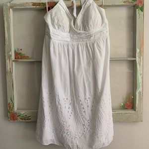 White Eyelet Halter Top Spring/Summer Dress